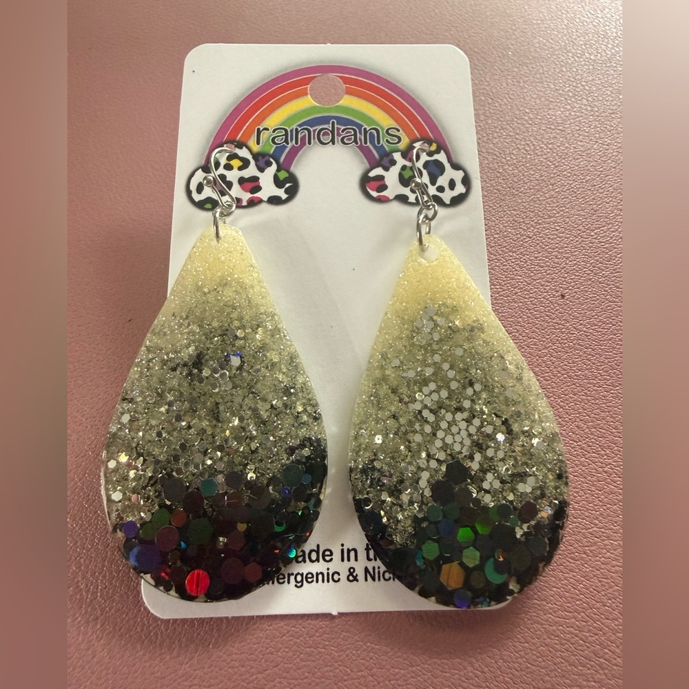 Glitter Teardrop Earrings